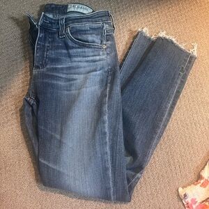 AG Adriano Goldschmied Dark Blue Cropped Jeans